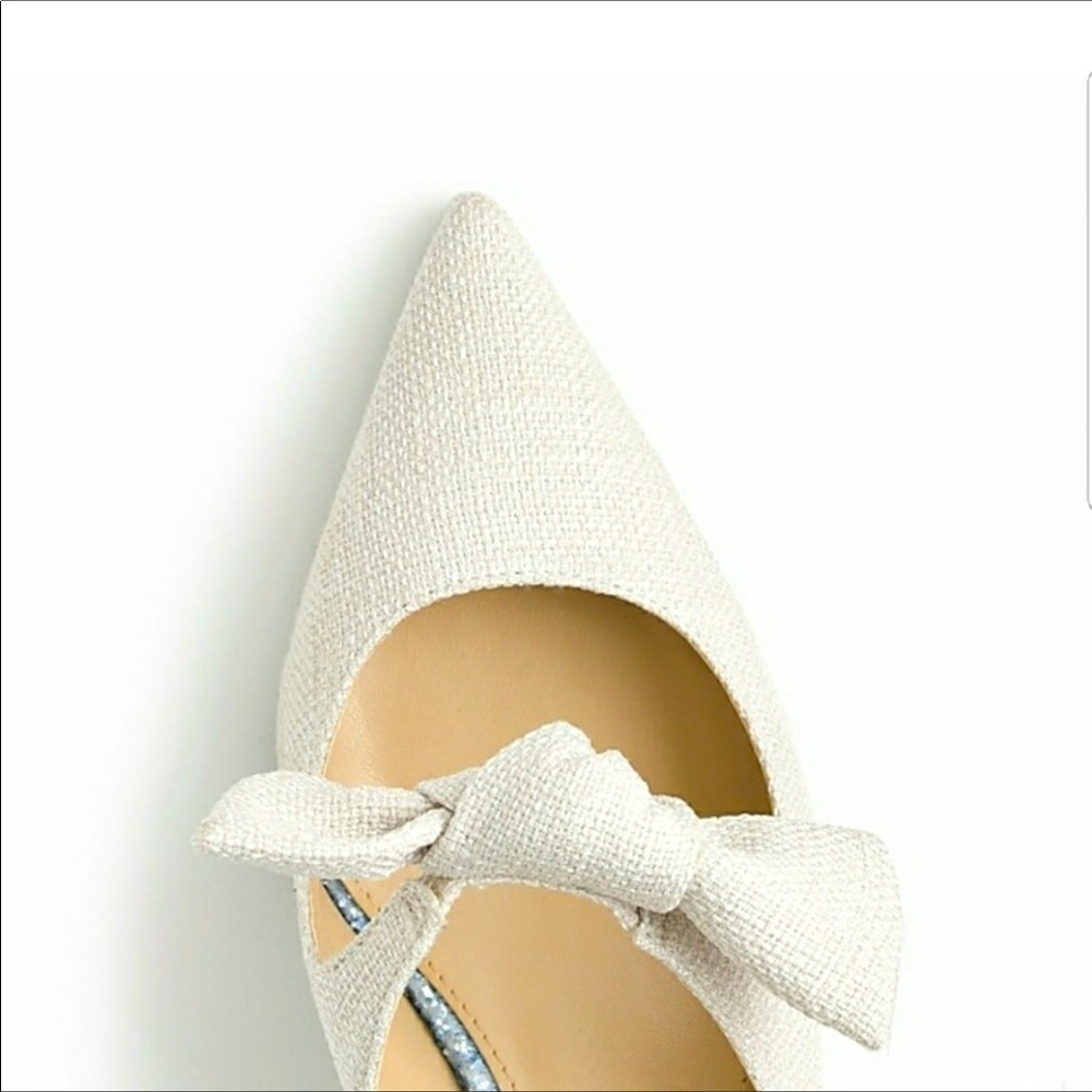 J. Crew Linen Tie Slide Heel Sophia Mules - Picture 4 of 11